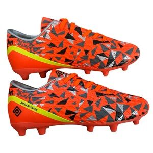 Dream Pairs Orange and Gray Soccer Cleats NIB